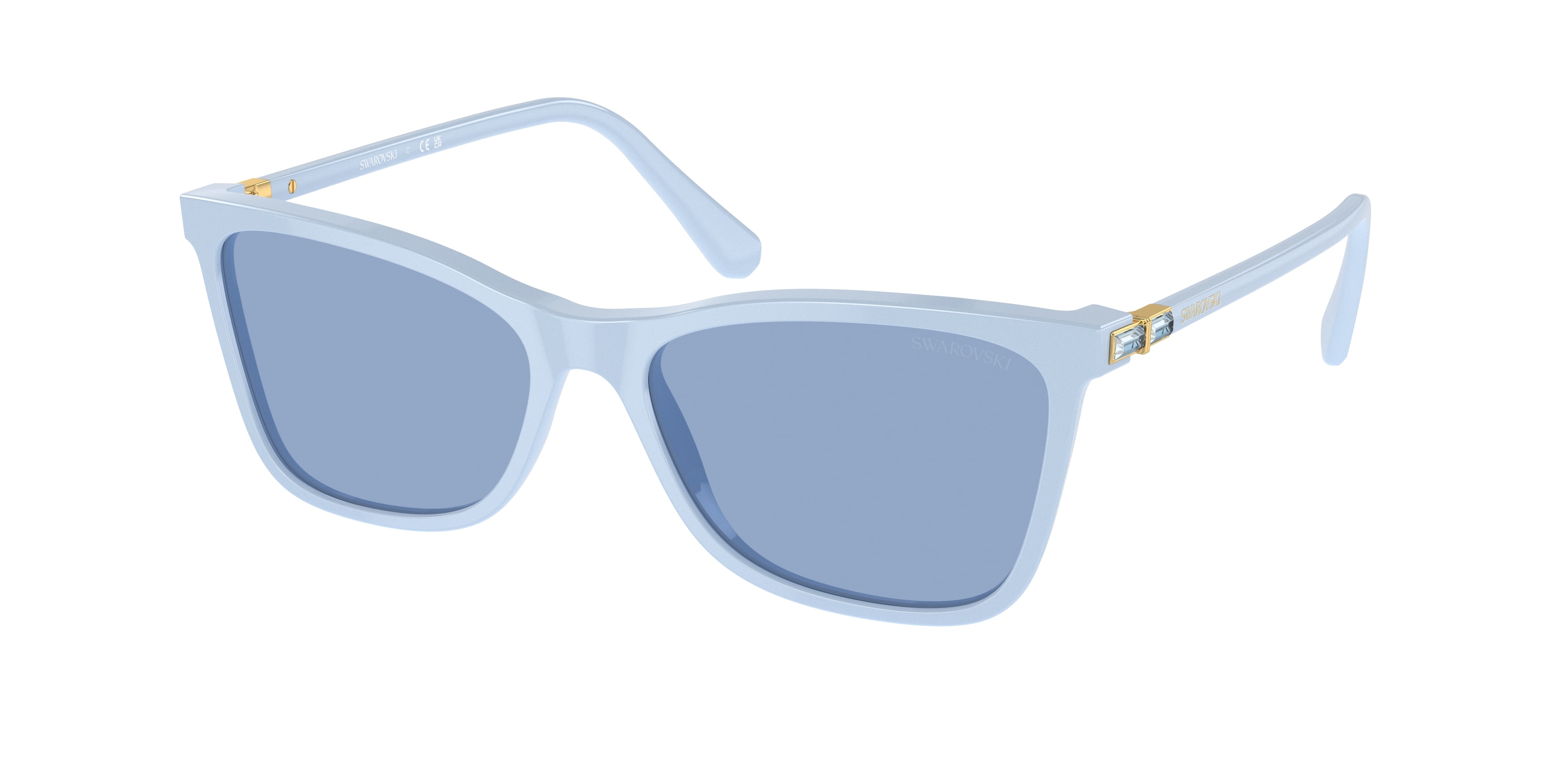 Swarovski Damen SK6004 10061U Sonnenbrillen Acetat Blau Hellblau Quadratisch Normal-image
